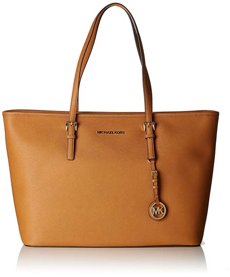 michael michael kors jet set top zip saffiano leather tote